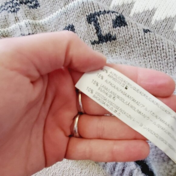 Zara Alpaca Wool Nordic Fair Isle Aztec Southwestern Boho Chunky Sweater M - Picture 6 of 8